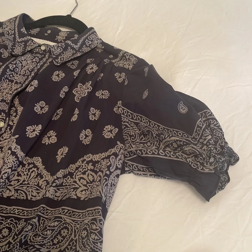 THE GREAT. Black and White Paisley Blouse - Picture 3 of 3